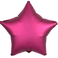 Шар (18''/46 см) Звезда, Гранатовый, Сатин, 1 шт.