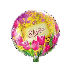 К 18" РУС 8 МАРТА Тюльпаны и мимозы