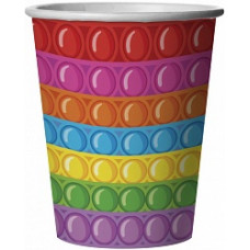Стаканы (250 мл) Поп ит, Pop it, Радужный, 6 шт.