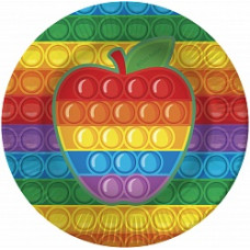 Тарелки (7''/18 см) Поп ит, Pop it, Радужный, 6 шт.