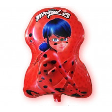 Шар (45/50 см) Фигура, Леди Баг, на красном.