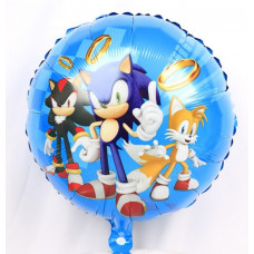 Шар (18''/46 см) Круг, Супер Соник и команда, голуб.