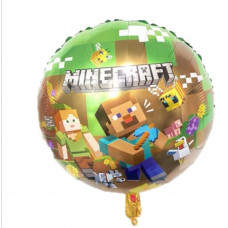 Шар (18''/46 см) Круг, Майнкрафт, зел.