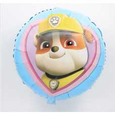 Шар (18''/46 см) Круг, Щенячий патруль, желт. кепка бульдог.