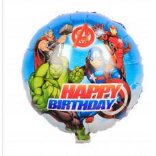 Шар (18''/46 см) Круг, Мстители, С Днём Рождения.