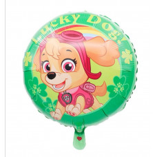 Шар (18''/46 см) Круг, Щенячий патруль, Лаки дог, роз зел.