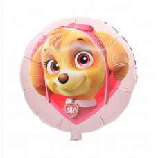 Шар (18''/46 см) Круг, Щенячий патруль, розовый красн