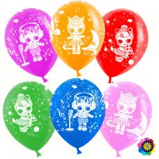 Воздушный Шар (12''/30 см) Кукла, Ассорти, лайт, пастель, 5 ст, 100 шт.