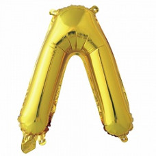 Шар с клапаном (16''/41 см) Буква, Л, Золото, 1 шт.