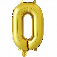 Шар с клапаном (16''/41 см) Буква, О, Золото, 1 шт.