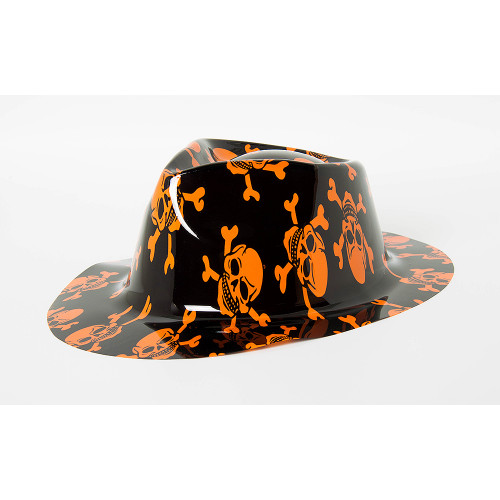 Шляпа Оранжевый череп с большими полями