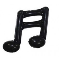 Шар с клапаном (16''/41 см) Мини-фигура, Нота двойная, Черная,