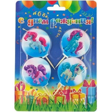 Свечи Круг, Пони, 4 см, 4 шт.