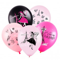 Т 12 СДР Париж, Ассорти Пастель 2 ст. 2 цв. / 100 шт. /, Латексный шар