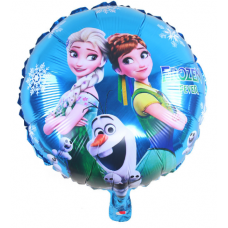 Шар (18"/46 см) Круг, Холодное сердце, Синий.