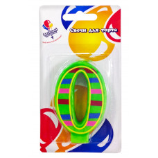 Свеча Цифра 0 красочная