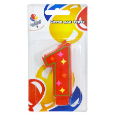 Свеча Цифра 1 красочная