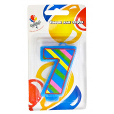 Свеча Цифра 7 красочная