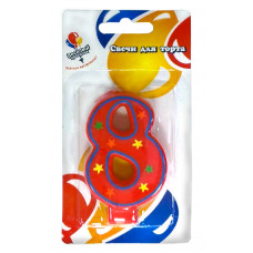 Свеча Цифра 8 красочная