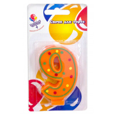 Свеча Цифра 9 красочная