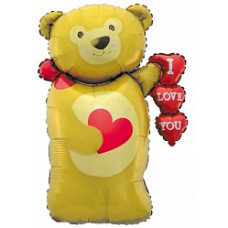 Шар (36''/91 см) Фигура, Мишка с сердцем