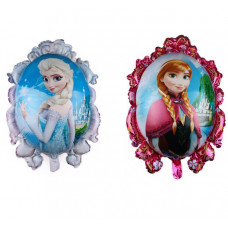 Шар (32''/81 см) Фигура, Зеркало Холодное сердце, Розово-голубой