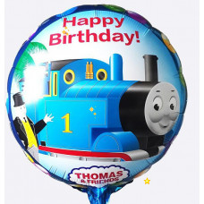 Шар (18''/46 см) Круг, Паровозик Томас "Нарру Bithday"