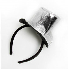 Ободок Серебряная шляпка, блестящая