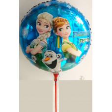 Шар (9"/23 см) Мини-круг, Холодное сердце "Принцесса Эльза,Анна и Олаф"