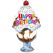 Шар (32''/81 см) Фигура, Мороженое, С Днем Рождения, 1 шт.