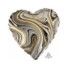 А Б/РИС СЕРДЦЕ 18" Мрамор Black