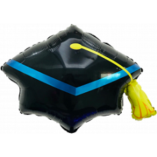 Шар (28''/71 см) Фигура, Шляпа Выпускника, Черный, 1 шт.