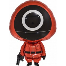 Шар (31''/79 см) Фигура, Кальмаргейм, Игра в креветку, Круг, Красный, 1 шт.