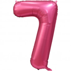 Шар (34\'\'/86 см) Цифра, 7, Бордовый, Сатин, 1 шт. в упак.