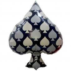 Шар (26''/66 см) Фигура, Карточная масть: пики, Черный, 1 шт.
