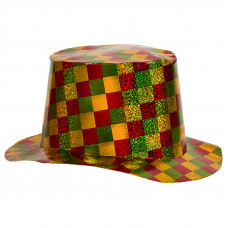 Шляпа Цилиндр голография, клетка золото
