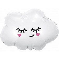 Шар (27''/69 см) Фигура, Облачко, Белый, 1 шт. в упак.