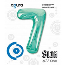 Шар (40''/102 см) Цифра, 7 Slim, Бискайский зеленый, 1 шт. в упак.