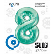 Шар (40''/102 см) Цифра, 8 Slim, Бискайский зеленый, 1 шт. в упак.