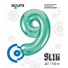 Шар (40''/102 см) Цифра, 9 Slim, Бискайский зеленый, 1 шт. в упак.