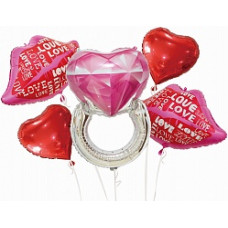 Набор шаров (32''/81 см) Признание в любви, Красный, 5 шт. в упак.