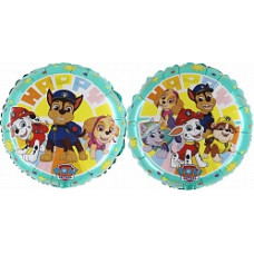Шар (18''/46 см) Круг, Щенячий Патруль, Счастливая команда, 1 шт. в упак.