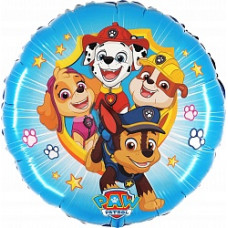 Шар (18''/46 см) Круг, Щенячий Патруль, Дружная команда, 1 шт. в упак.