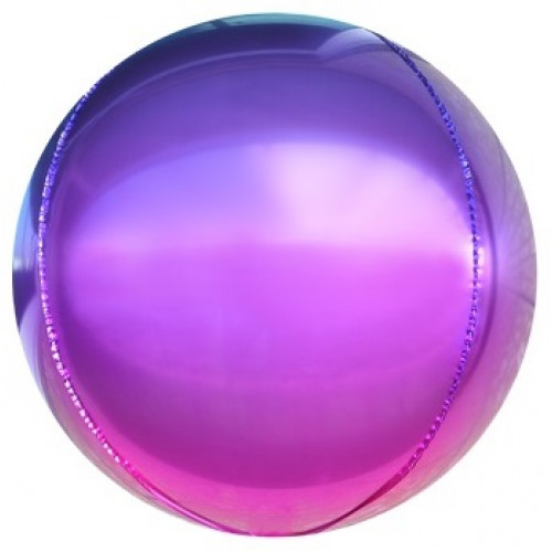 Шар (24''/61 см) Сфера 3D, Фиолетовый/Фуше, Градиент, 1 шт.