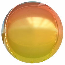 Шар (24''/61 см) Сфера 3D, Оранжевый, Градиент, 1 шт.