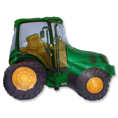 Шар (12''/30 см) Мини-фигура, Трактор, Зеленый, 1 шт.