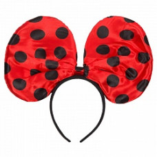 Ободок с бантиком, Красный в черный горох