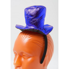 Ободок Синяя шляпка, блестящая