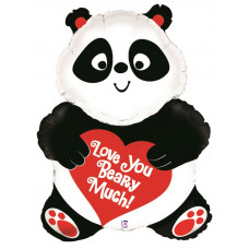 Шар (32''/81 см) Фигура, Панда с сердечком, 1 шт.