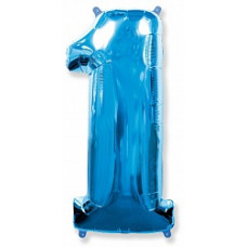 Шар (40''/102 см) Цифра, 1, Синий